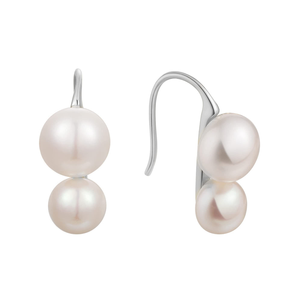 Natural Dual Pearls Drop Earrings