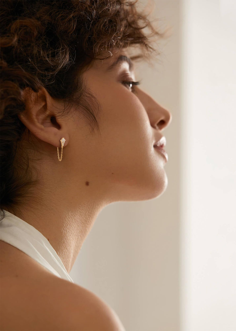 S.Leaf 18K Gold Plated Chain Earrings