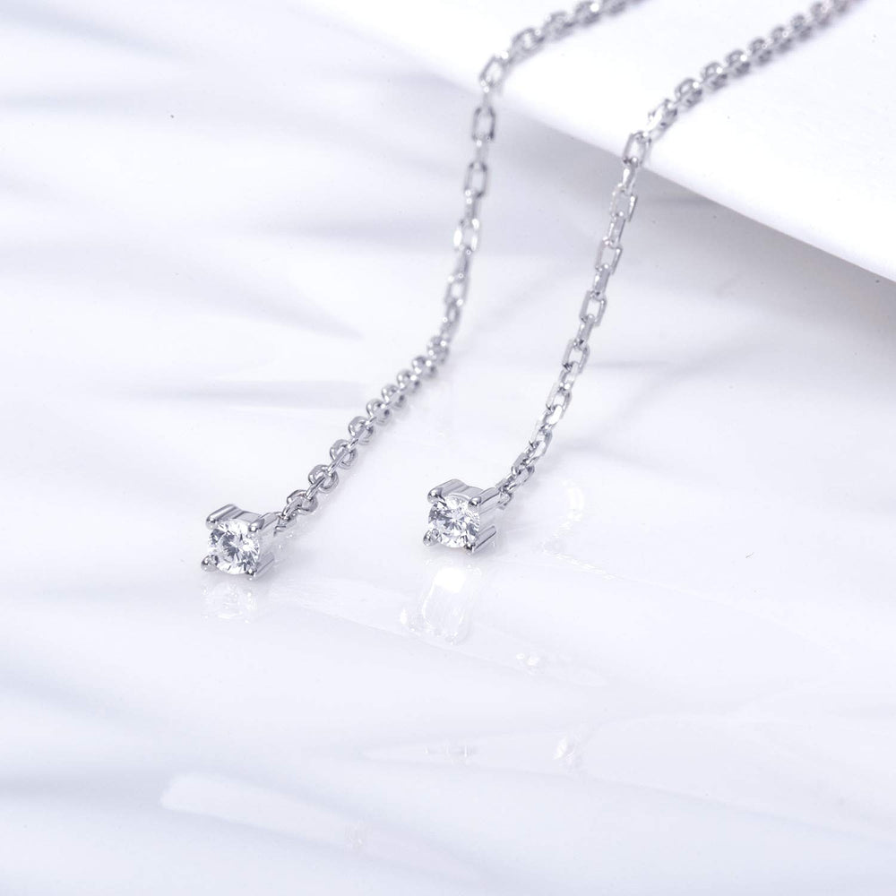 Cubic Zirconia Threader Earrings