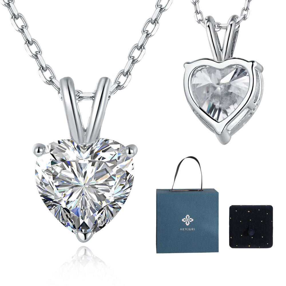 Dazzling Moissanite Necklace Forever Love Heart Necklaces