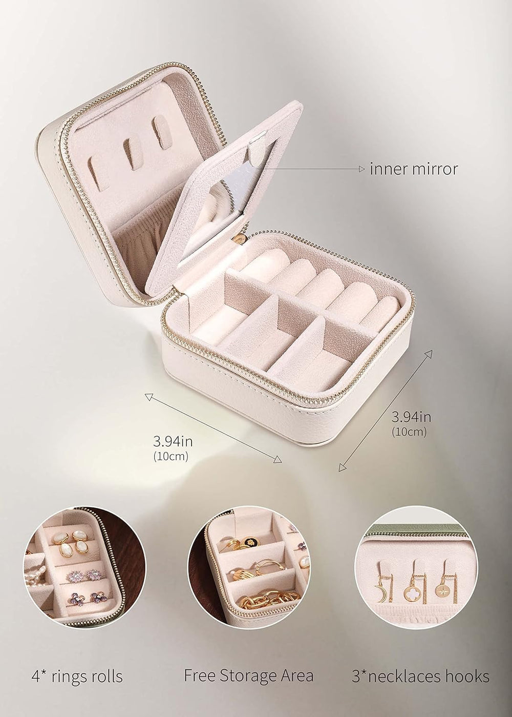 S.Leaf Travel Jewelry Case Small Jewelry Box Jewelry Organizer Storage Case Portable