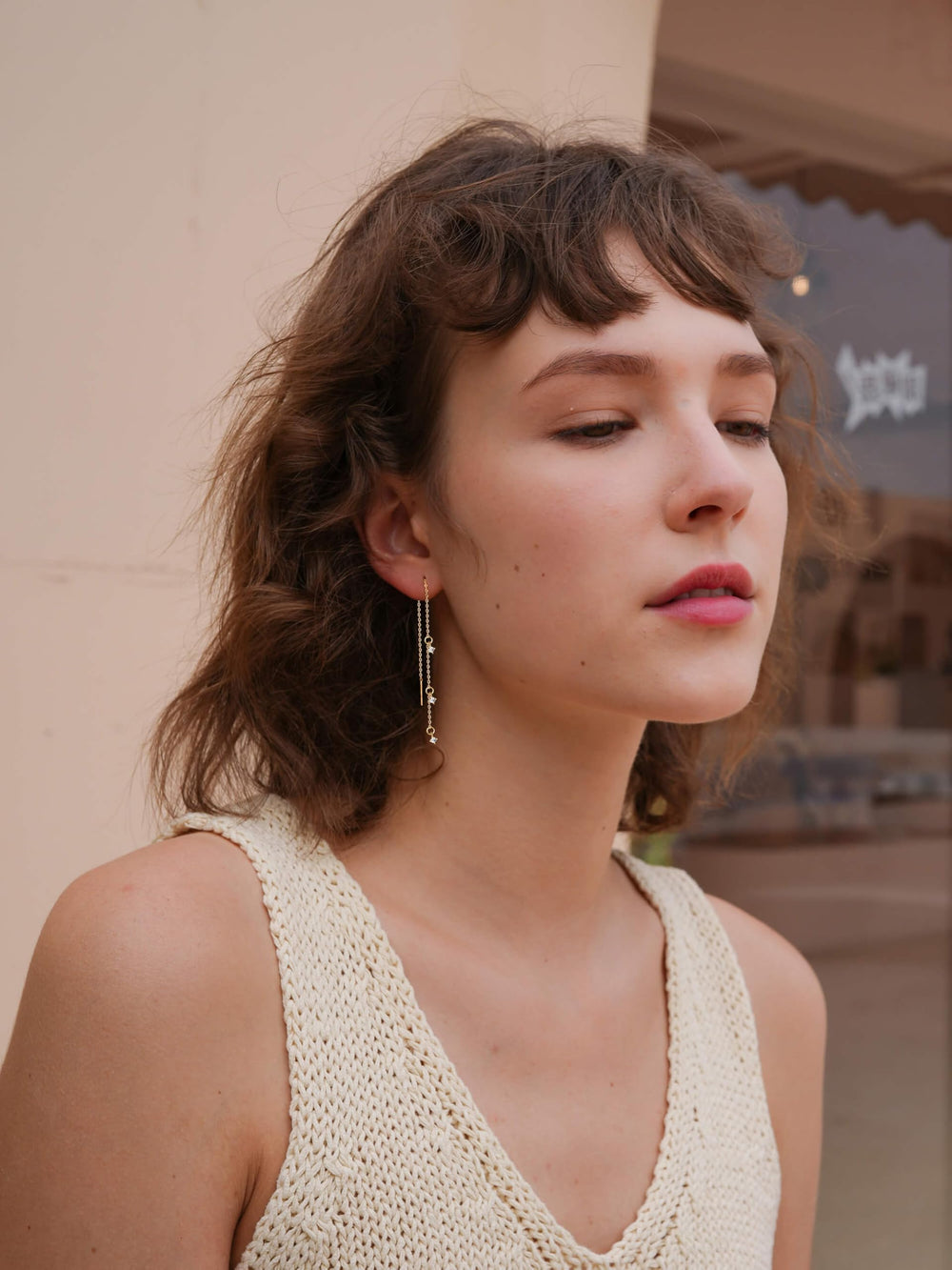 S.Leaf S925 Sterling Silver Threader Chain Earrings