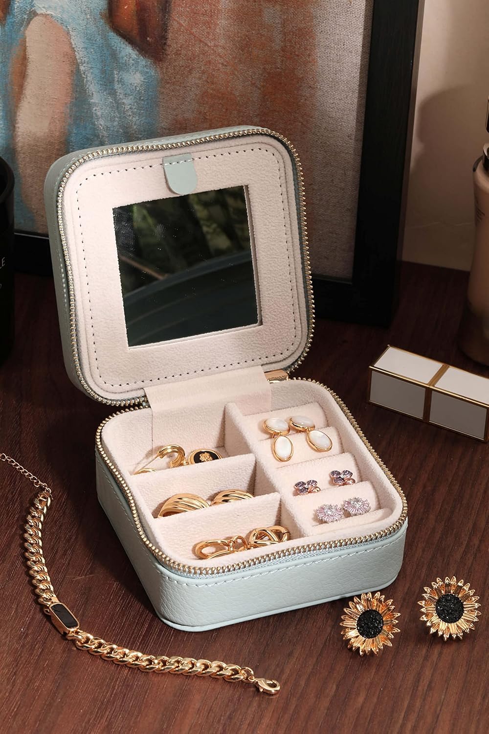 S.Leaf Travel Jewelry Box for Girls: Traveling Jewelry Case Gift for Women