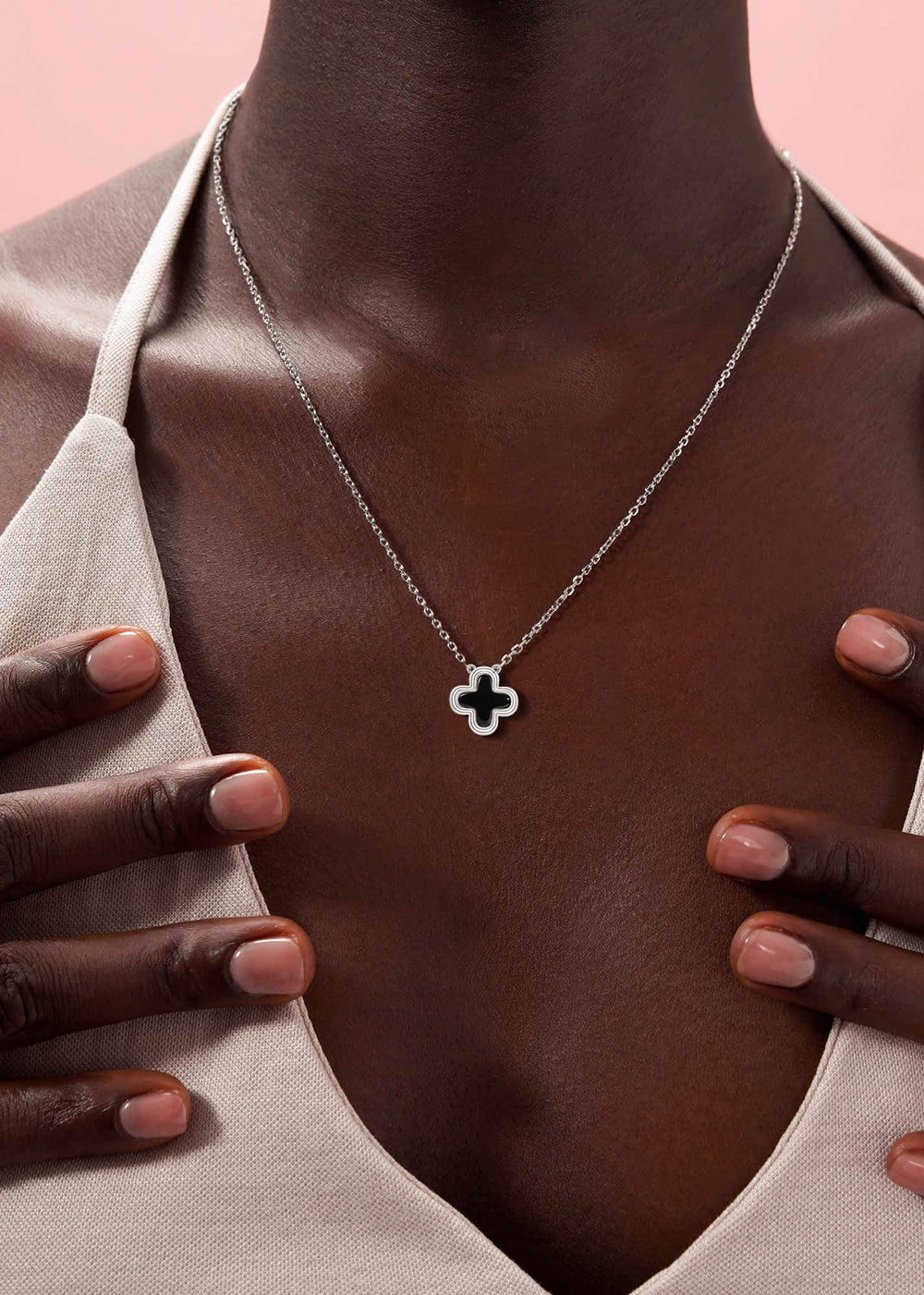 S.Leaf Gold 18K Gold Plated Clover Charm Lucky Necklaces