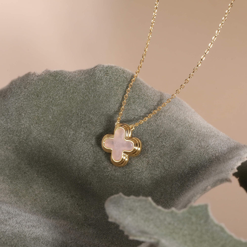 S.Leaf Gold 18K Gold Plated Clover Charm Lucky Necklaces