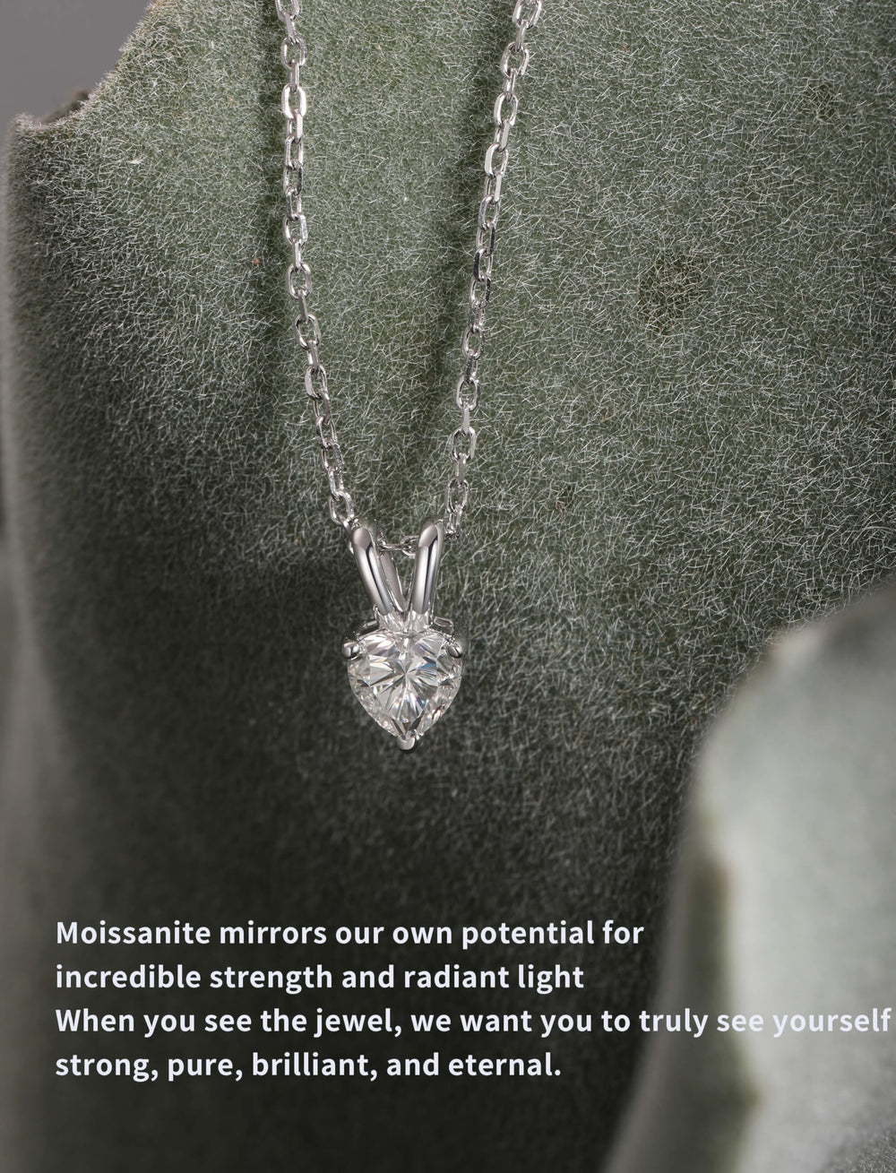 Dazzling Moissanite Necklace Forever Love Heart Necklaces