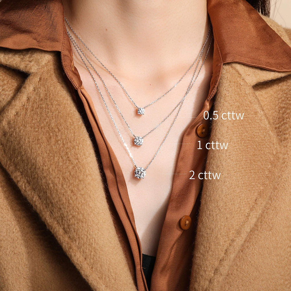 S.Leaf Sterling Silver Gold Plated Choker Pendant Cubic Zirconia Solitaire Necklaces