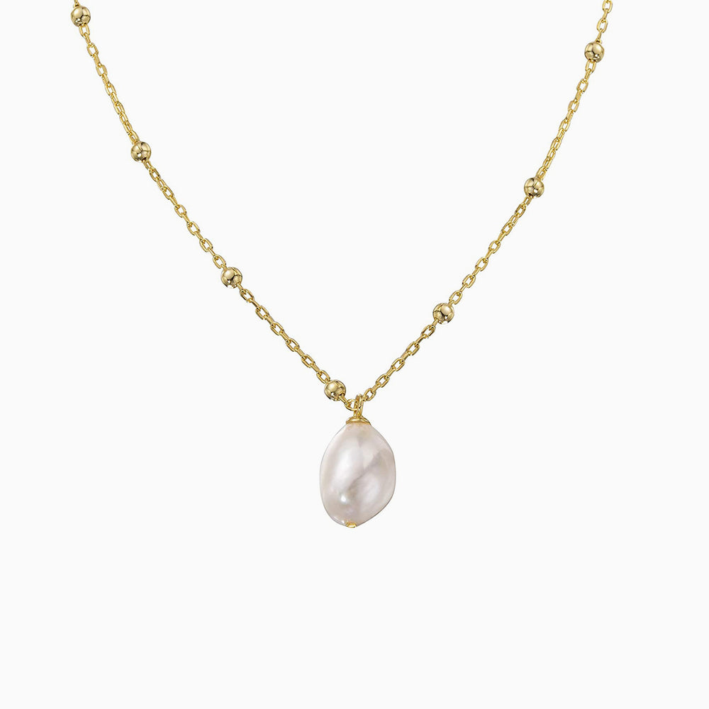 Satellite Chain Baroque Pearl Choker Necklace